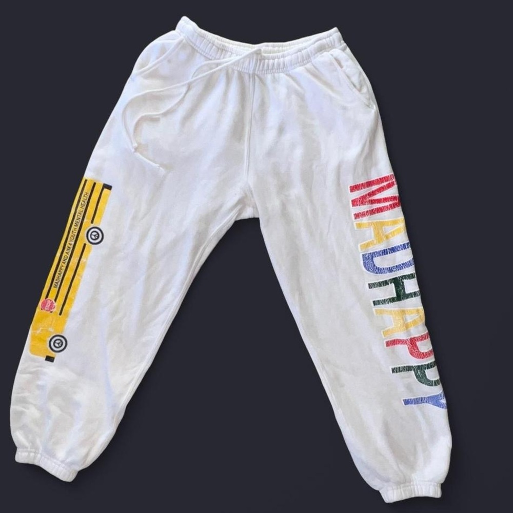 Madhappy Cream Sweatpants with Colorful Print Size Small